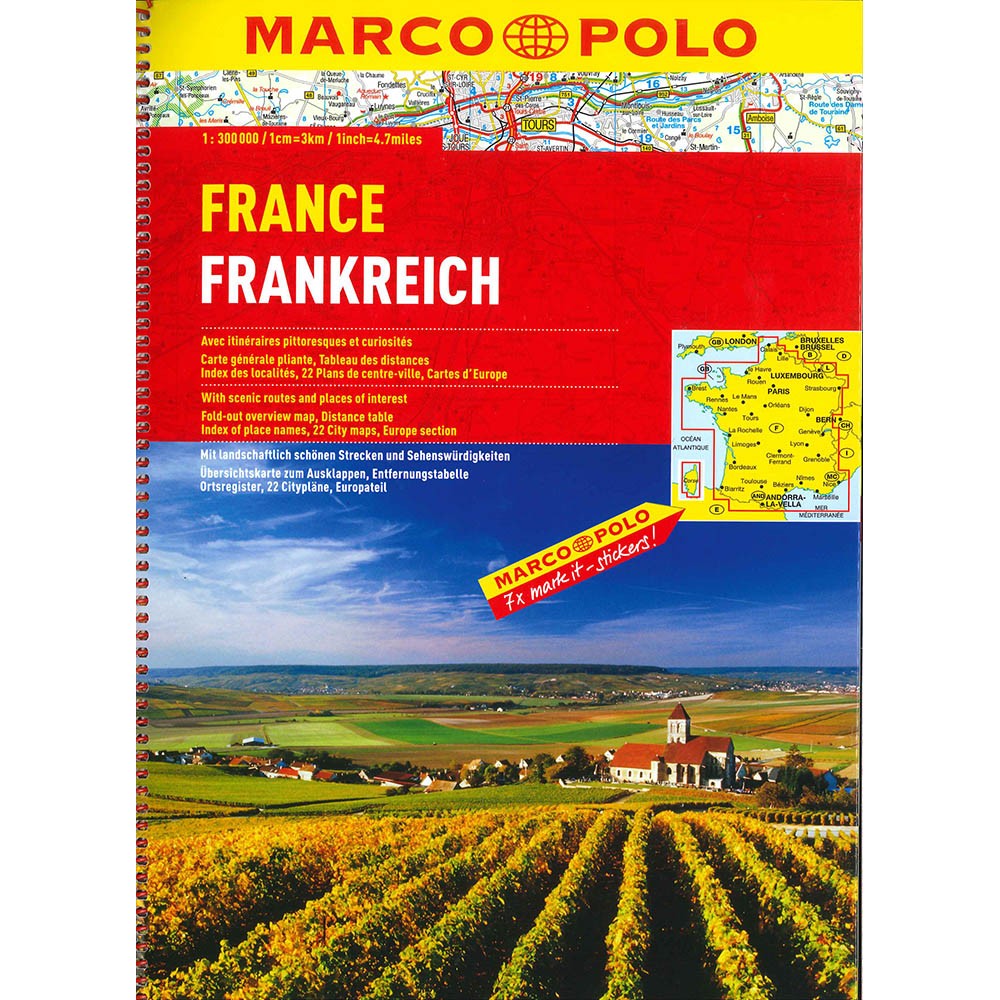 Frankrike Atlas spiral Marco Polo